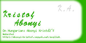 kristof abonyi business card